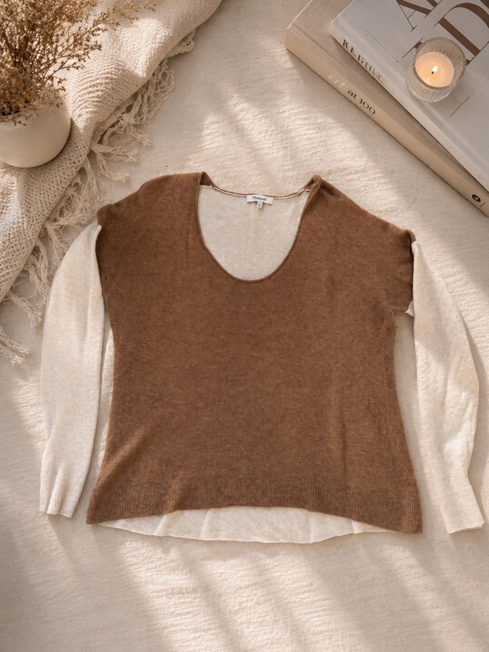 Madewell Merino Alpaca Colorblock Sweater L